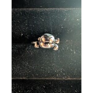 Cute Cartoon Character Monkey Baby Adjustable Ring‎ Sterling Silver 925 Size 4.5